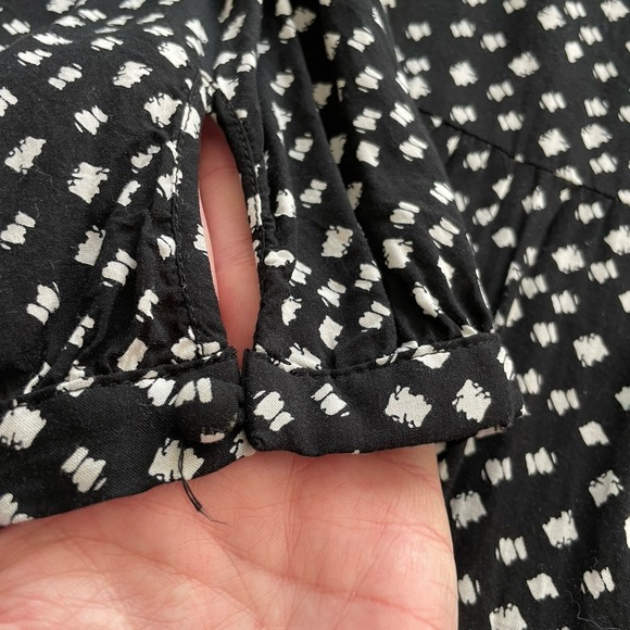 Anthropologie Maeve Lila Tiered Tunic Top Womens Medium‎ Polka dot Black White - Picture 6 of 10